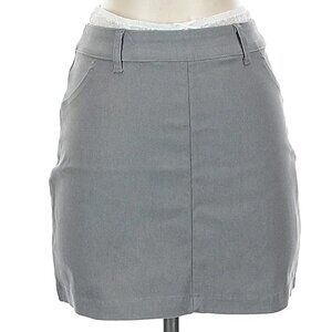 Wild Fable Women's Mini Skirt Peek A Boo Pull On Gray with White Lace NWT